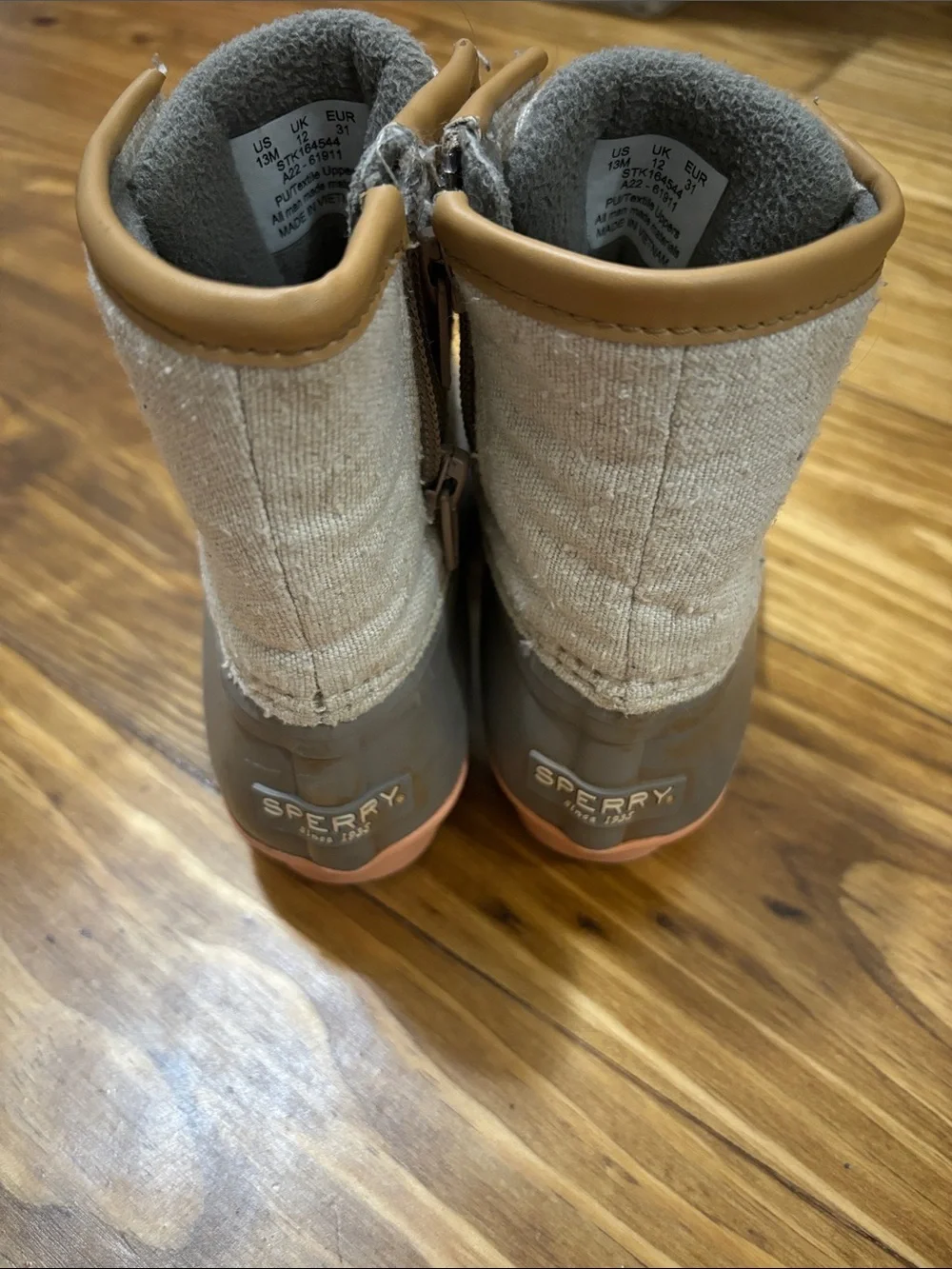 Sperry Saltwater Duck Boots Girls Size 13